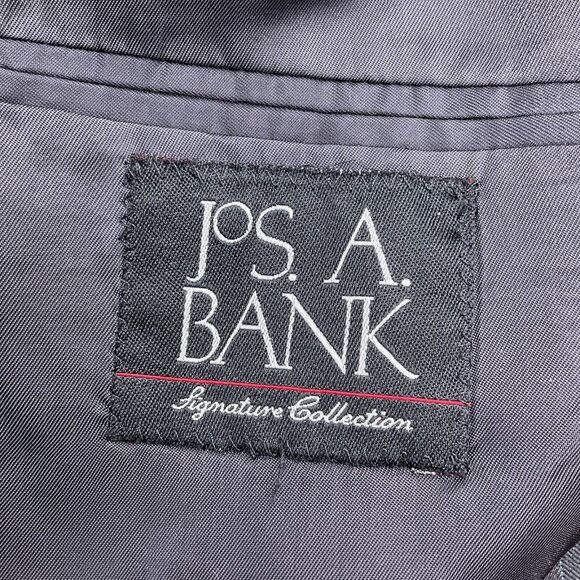 Jos A Bank Suit Men 40S/32Wx28L Gray Blue Pinstripe Signature Gordon Cuff Wool - Picture 10 of 16